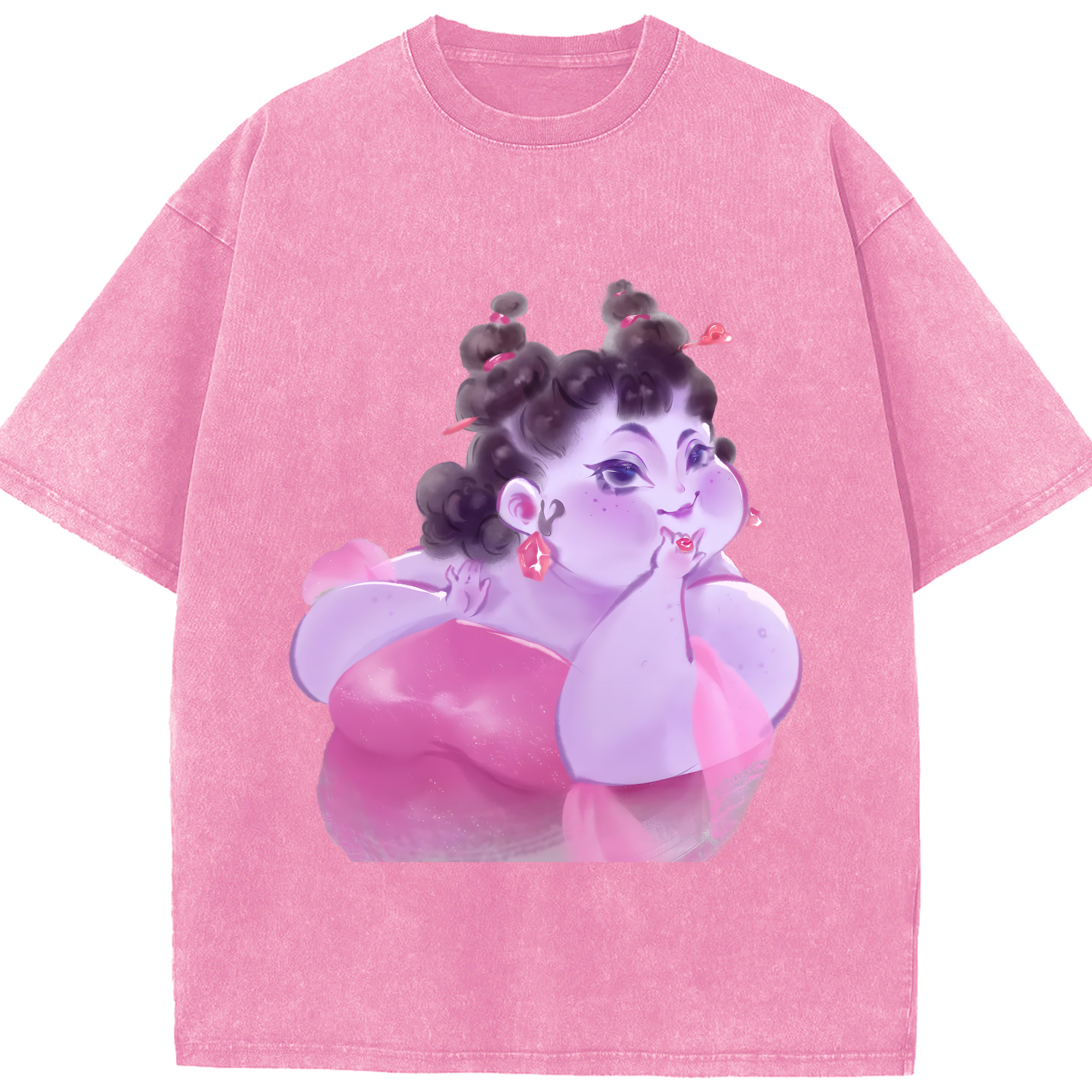 （画像用） Ne Zha 2 ナタ 魔童の大暴れ 綿100% ヴィンテージ風 半袖Tシャツ（フロントプリント）